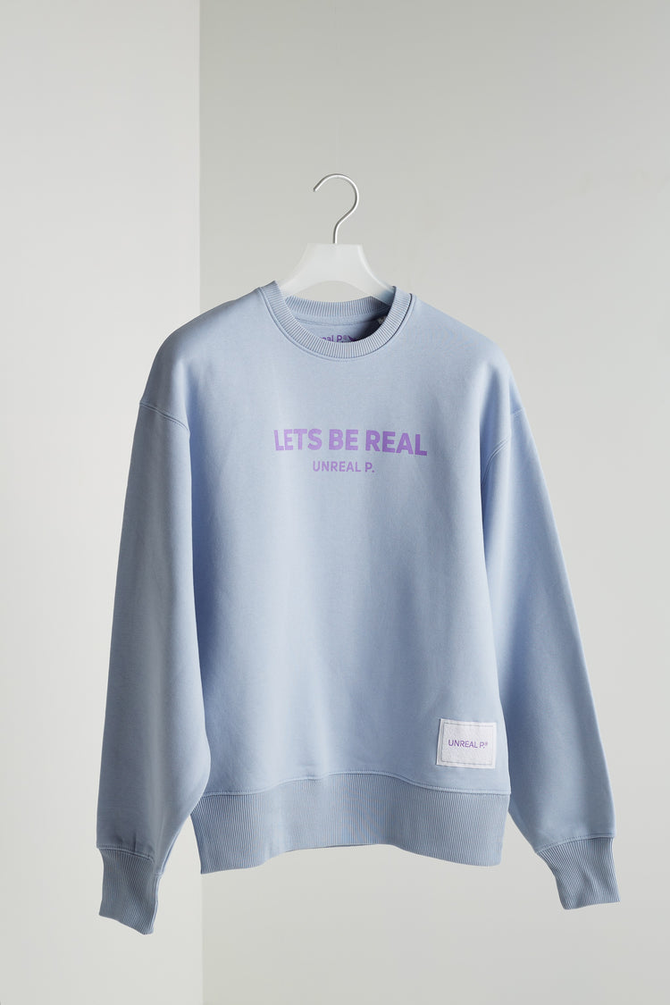 Let's Be Real Crew Neck Serene Blue