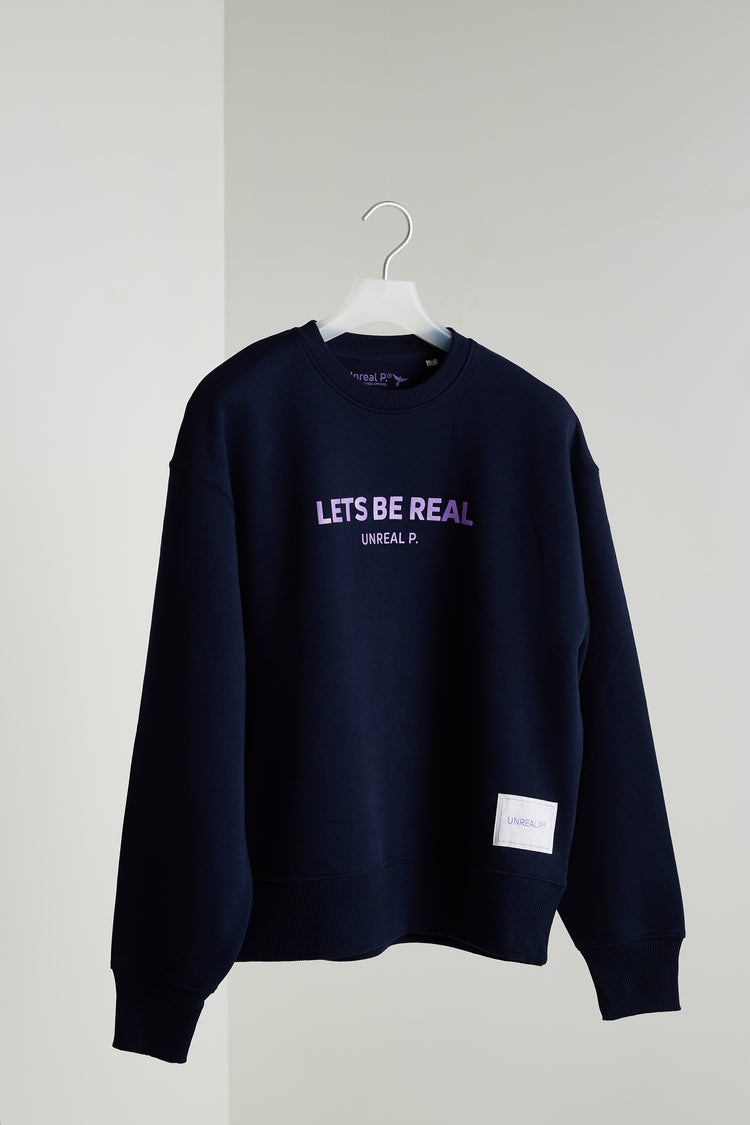 Let's Be Real Crew Neck French Navy