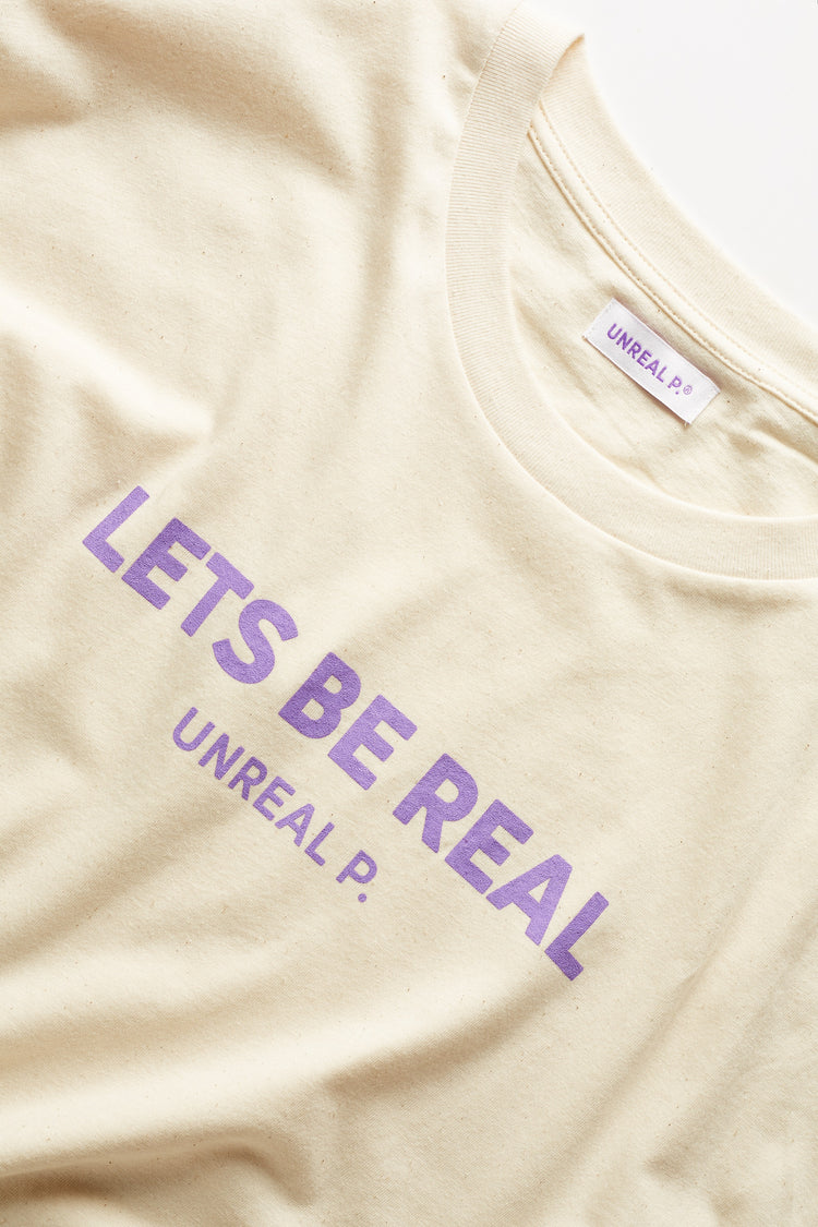 Let's Be Real Boxy T-Shirt Natural Raw