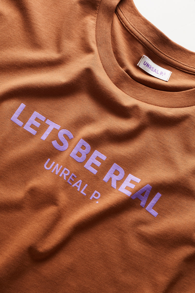 Let's Be Real Boxy T-Shirt Caramel