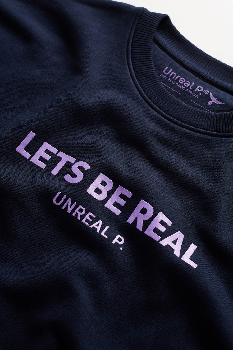 Let's Be Real Crew Neck French Navy