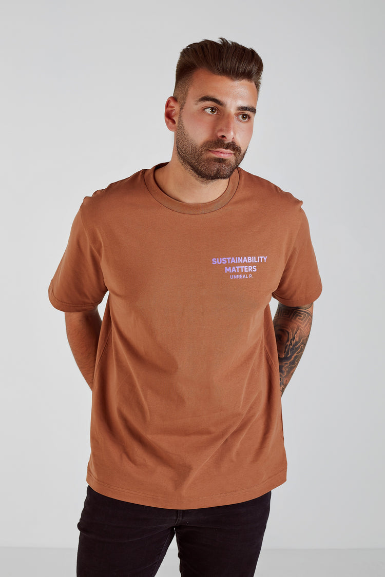 Sustainability Matters Boxy T-Shirt Caramel