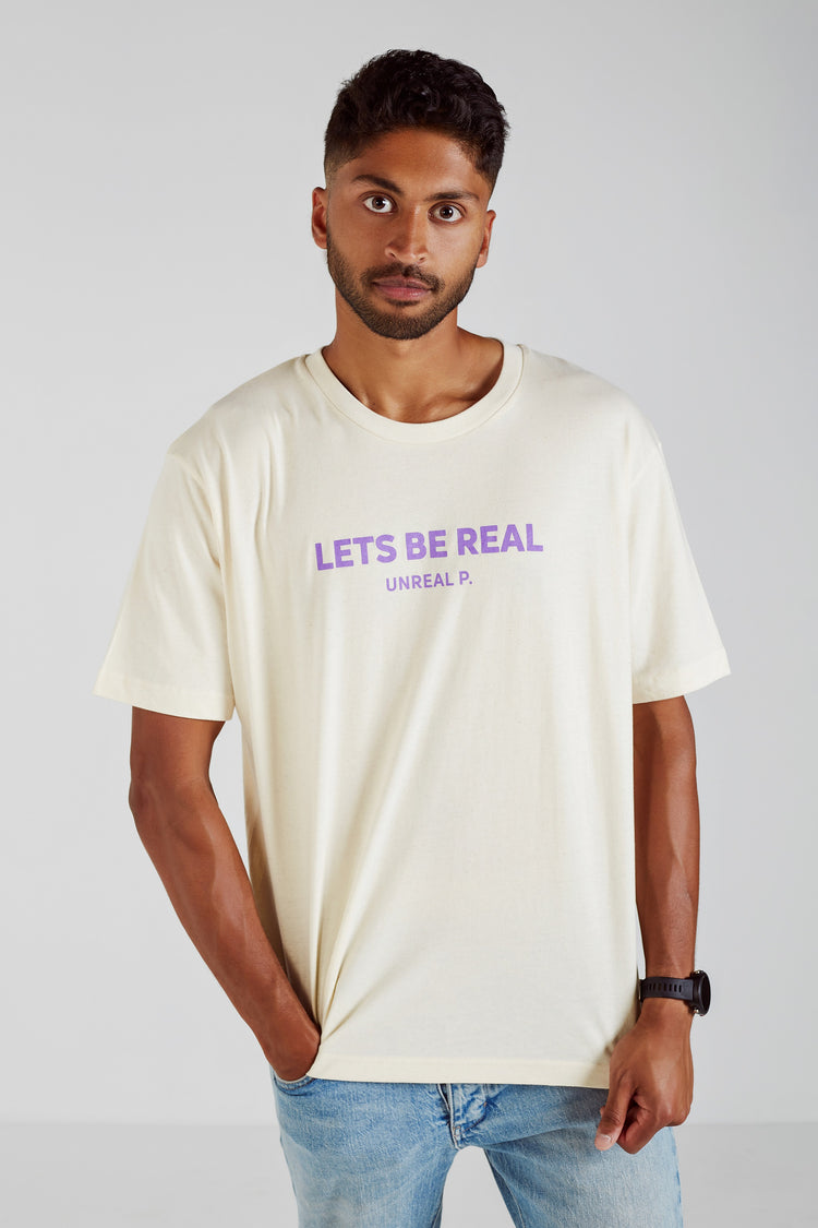 Let's Be Real Boxy T-Shirt Natural Raw