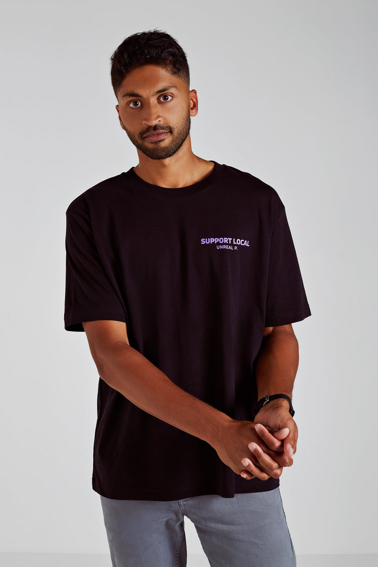 Support Local Boxy T-Shirt Black