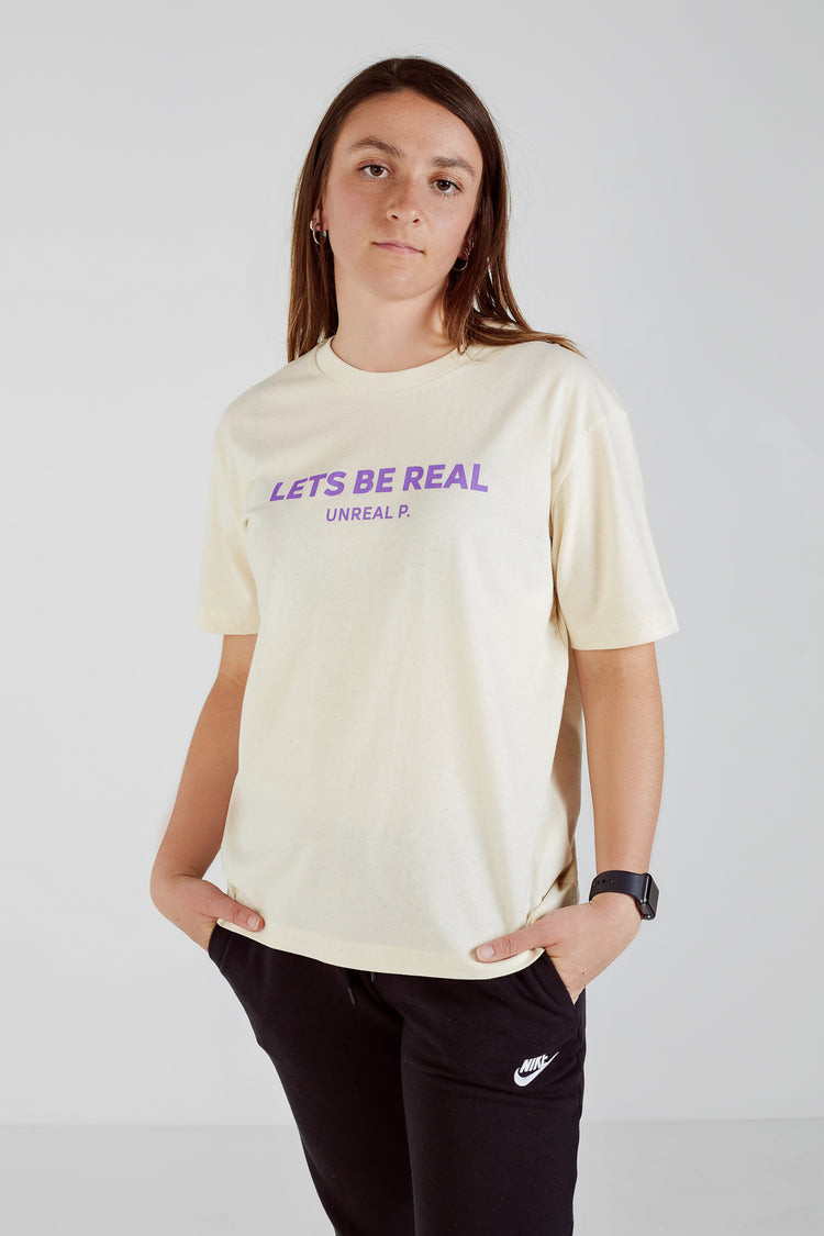 Let's Be Real Boxy T-Shirt Natural Raw