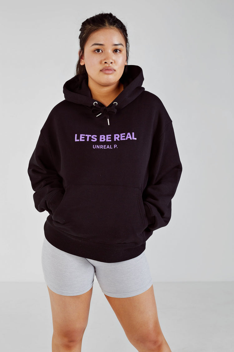 Let's Be Real Hoodie Black