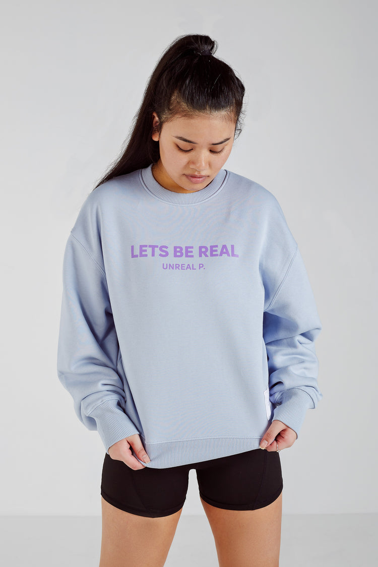 Let's Be Real Crew Neck Serene Blue