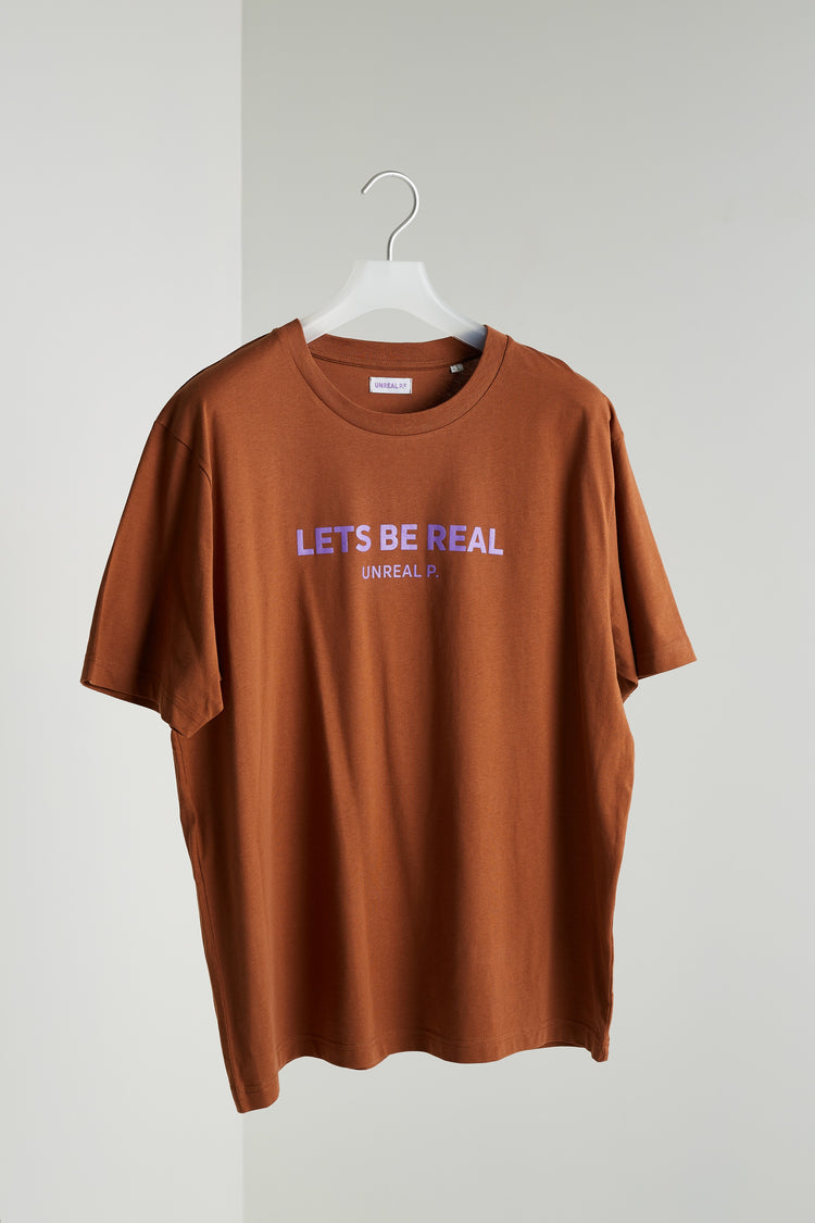 Let's Be Real Boxy T-Shirt Caramel
