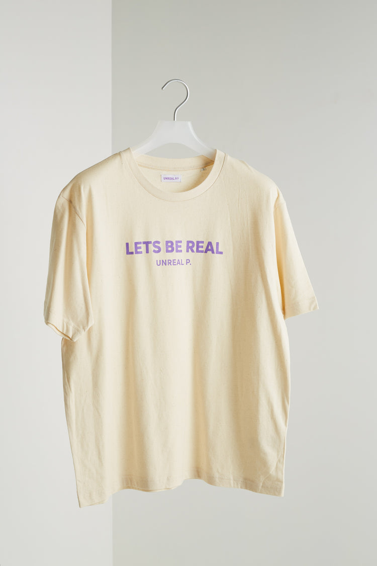 Let's Be Real Boxy T-Shirt Natural Raw