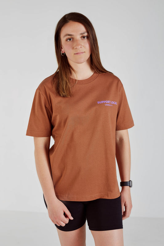 Support Local Boxy T-Shirt Caramel