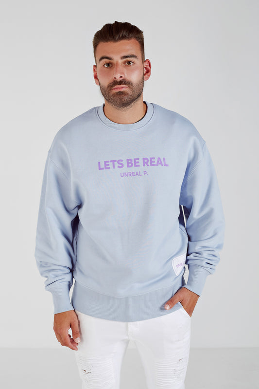 Let's Be Real Crew Neck Serene Blue